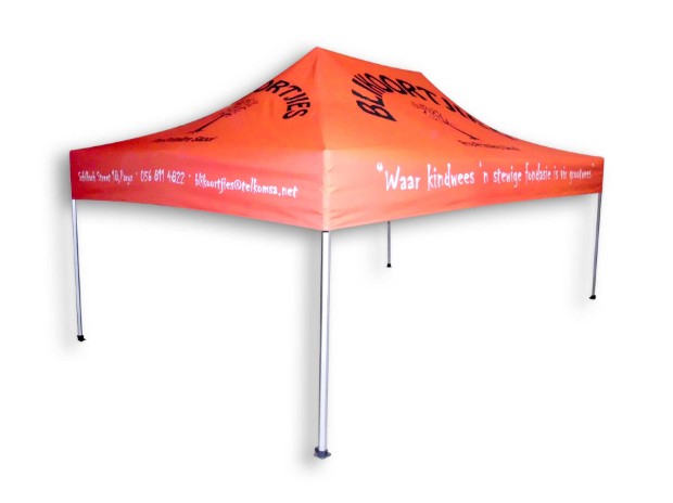 Fully branded 3x4.5m gazebo manufactured by The Sign Co