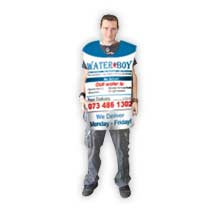 Waterboy PVC bib for advertising at stop streets and traffic light.