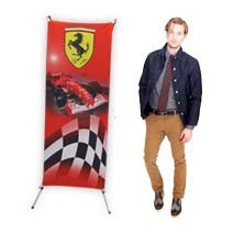 X Banner indoor display manufactured by Stiched Flags and Banners for any events or display needs.